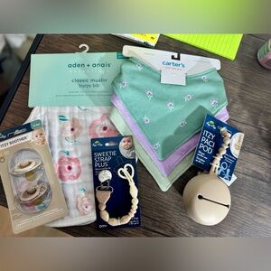 NWT Baby Shower Gift for Baby Girl Bundle #2 PURPLE & GREEN